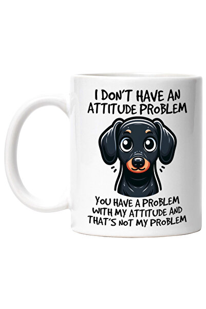 StoryGift Romania Cana cu catelus negru cu mesajul "I don't have an attitude ...