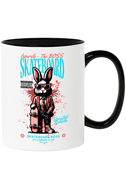StoryGift Romania Rabbit Mug - The Boss, Skateboard Millionaire Club, 330ml, ...