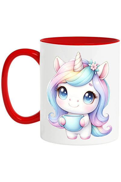 StoryGift Romania Cana cu un unicorn, ilustratie, tine o ceasca, bucuros, ves...