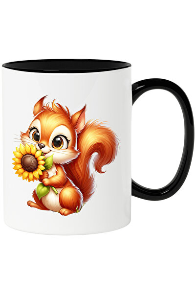 StoryGift Romania Cana cu o veverita vesela care tine o floare | ilustratie |...