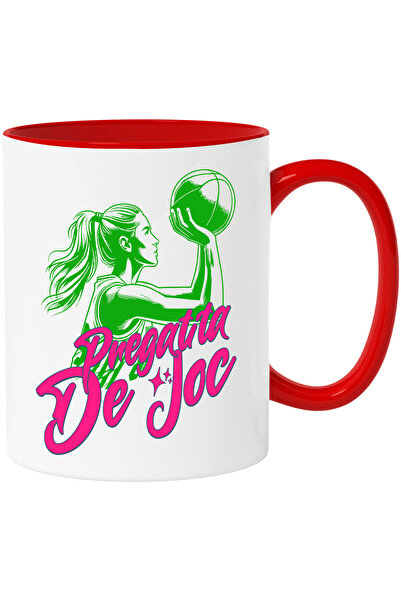 StoryGift Romania Cana cu Femeie Sportiva Jucatoare De Baschet Meci Minge Cos...