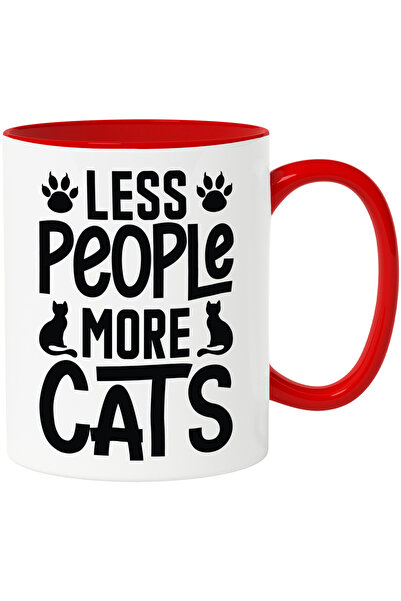 StoryGift Romania Cana cu textul in engleza "Less people, more cats" - mai pu...