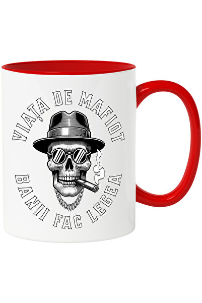 StoryGift Romania Cana Craniu cu palarie si trabuc Viața de mafiot. Banii fac...