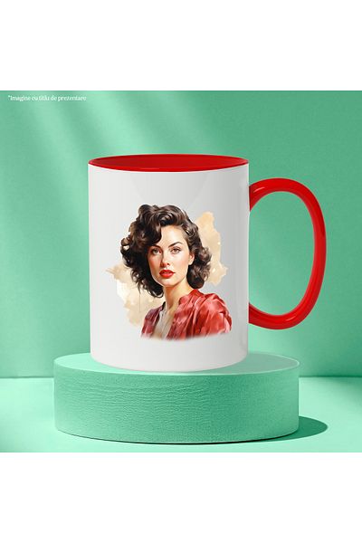 StoryGift Romania Mug With Sophia Loren, Celebrity, Actress, Movie, Retro, Multicolor 330 ml, Wax, With ,STG