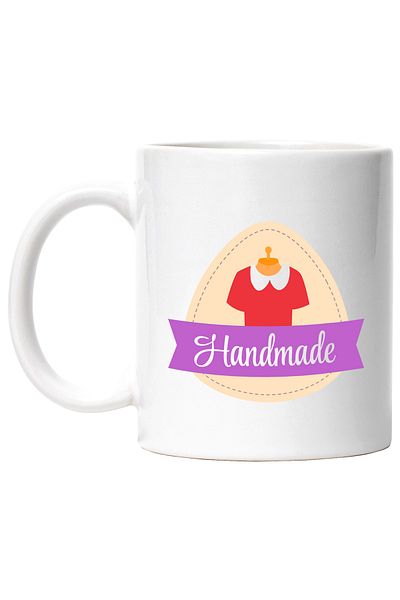 StoryGift Romania Cana Cu Mesaj In Engleza Handmade, Lucrat Manual, Haine, Manechin, Multicolor 33, Cu Maner Alb