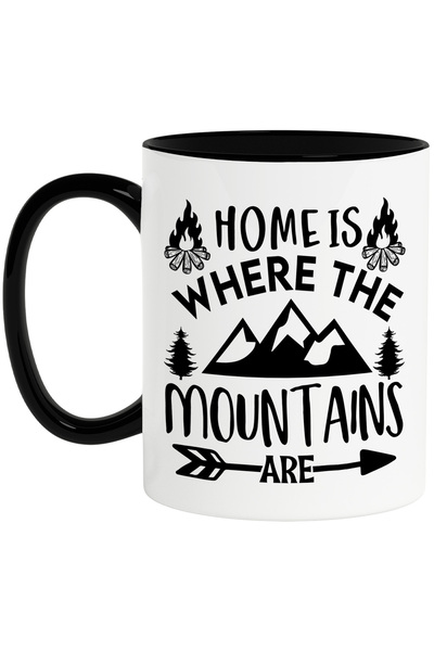 StoryGift Romania Cana cu munti si focuri de tabara cu mesajul "Acasa este lo...