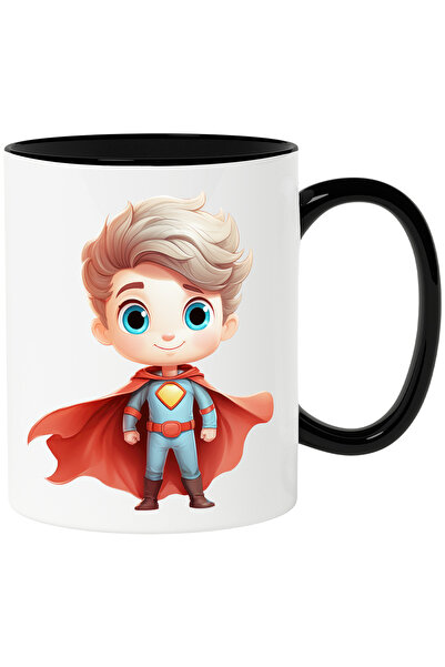 StoryGift Romania Cana cu un baiat erou cu pelerina rosie | costum de Superma...