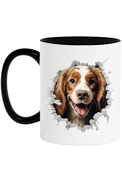 StoryGift Romania Cana cu un caine care scoate capul printr-un perete spart, ...