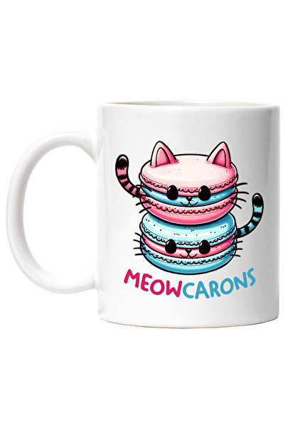 StoryGift Romania Cana cu 2 burgeri sub forma de pisici cu mesajul "Meowcaron...