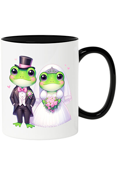 StoryGift Romania Cana cu 2 broaste la nunta | ilustratie | rochie de mireasa...