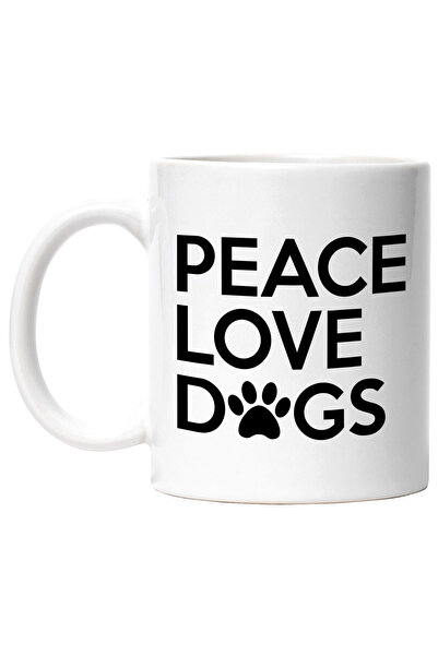 StoryGift Romania Cana pentru iubitorii de caini cu textul "Peace, love, dogs...