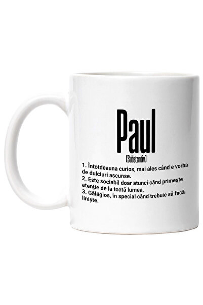 StoryGift Romania Cana Cu Numele Paul, Cu Mesaj Amuzant, Curios, Sociabil, Ga...
