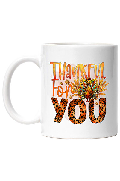 StoryGift Romania Cana cu mesajul "Thankful for you", toamna, ilustratie, apr...