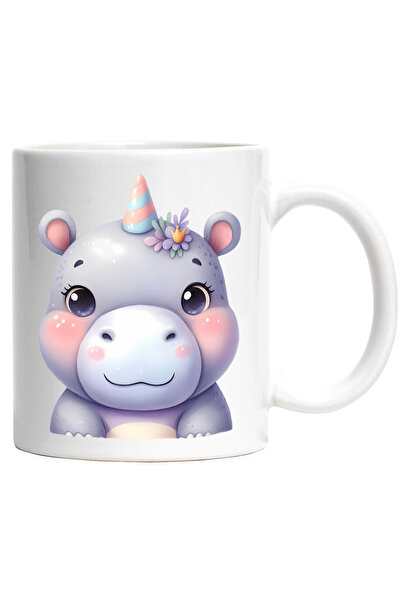 StoryGift Romania Cana cu o femela hipopotam | ilustratie | imbujorata | micu...