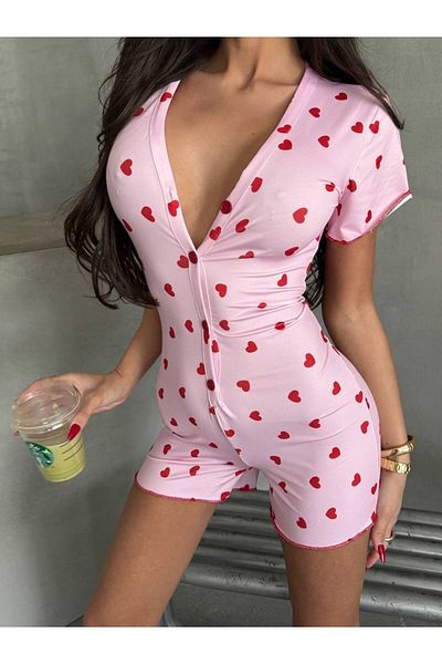 Lavinlingeriee Buttoned Jumpsuit Pajamas (Engagement, Dowery, Sexy, Bundle, Pajamas, Homewear)