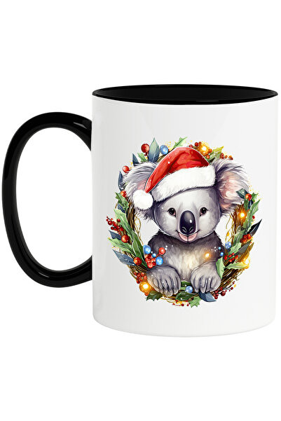 StoryGift Romania Cana cu un urs Koala, ilustratie, caciula de Craciun, coroa...