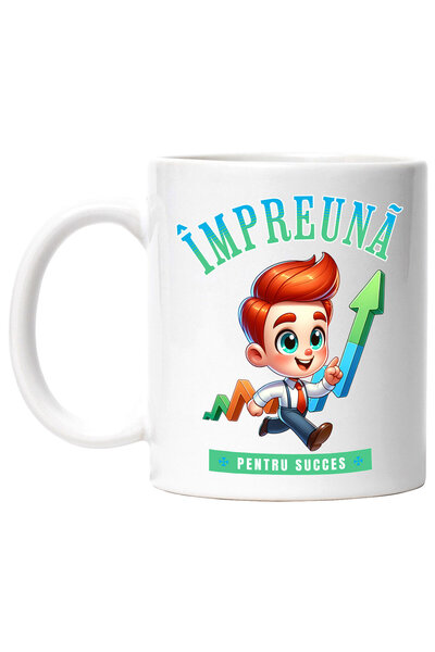 StoryGift Romania Cana cu Barbat Animatie In Costum Cu Cravata Par portocaliu...