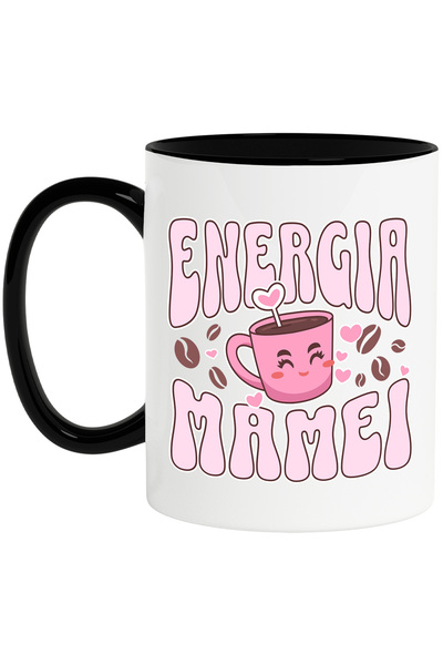 StoryGift Romania Cana cu Cana De Cafea Roz Text Energia Mamei, Familie Puter...