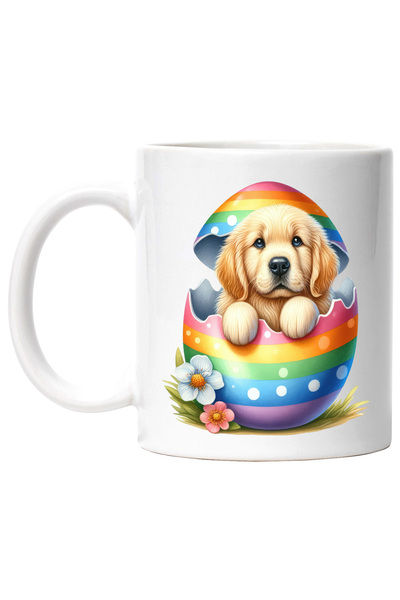 StoryGift Romania Cana cu un catel curios care iese dintr-un ou spart | ilust...