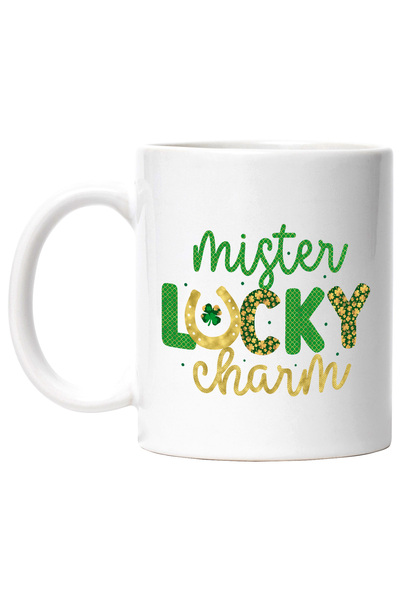 StoryGift Romania Mug with the message "Mister lucky charm", illustration, mo...