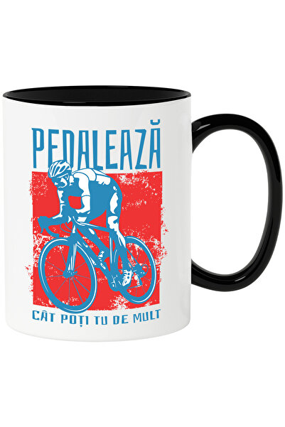 StoryGift Romania Cana pedaleaza cat poti tu de mult bicicleta sport, 330ml, ...