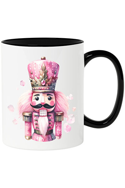 StoryGift Romania Cana cu un spargator de nuci | soldat | ilustratie | roz | "jucarie" | uniforma , Cu Maner Negru