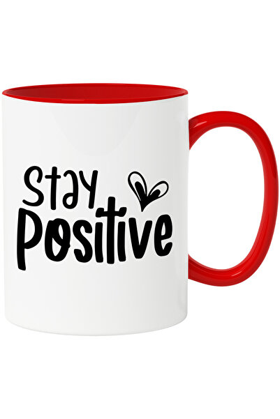 StoryGift Romania Cana cu inimioara si textul in engleza "Stay positive" - ra...