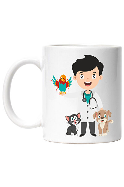 StoryGift Romania Cana Cu Veterinar, Papagal, Caine, Pisica, Halat, Stetoscop...