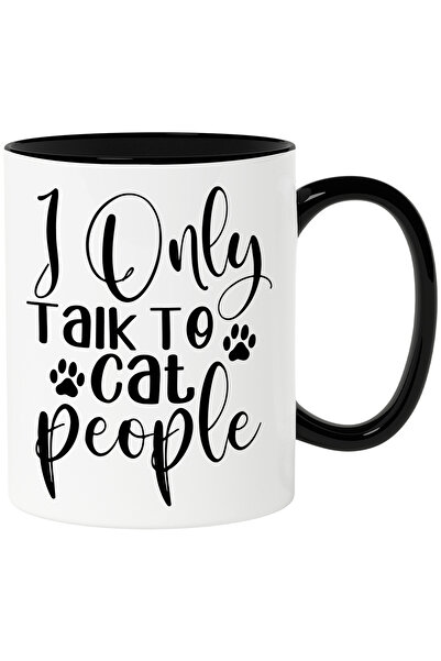 StoryGift Romania Cana cu labute si textul "I only talk to cat people" - eu v...