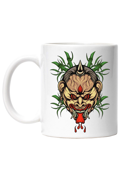 StoryGift Romania Cana Cu Masca Oni, Bamboo, Sange, Cercei, Asiatic, Demon, M...