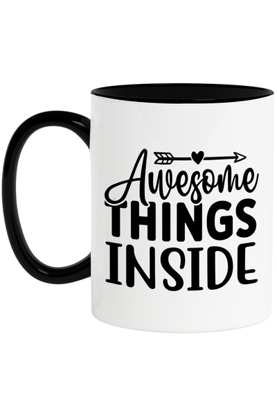 StoryGift Romania Cana cu inimioara si mesajul in engleza "Awesome things ins...
