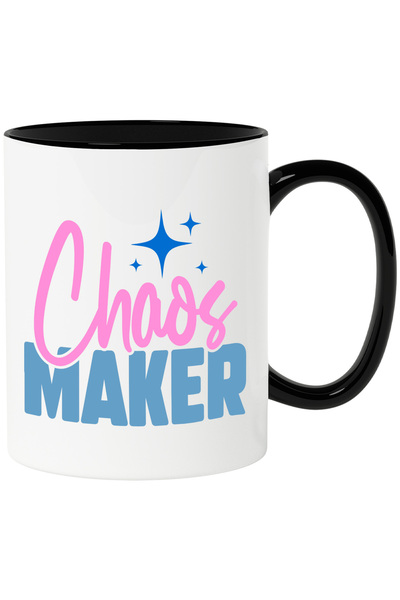 StoryGift Romania Cana cu textul in engleza "Chaos maker" - creator de haos d...