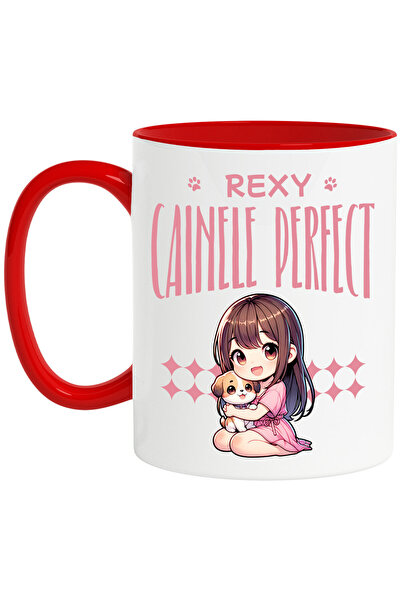 StoryGift Romania Cana cu Fata Stil asiatic iubitoare de caini text Rexy Cain...