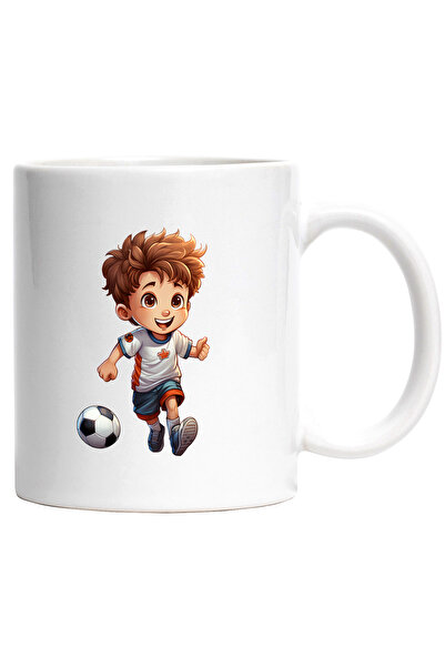 StoryGift Romania Cana cu un baiat care joaca fotbal | ilustratie | minge | f...