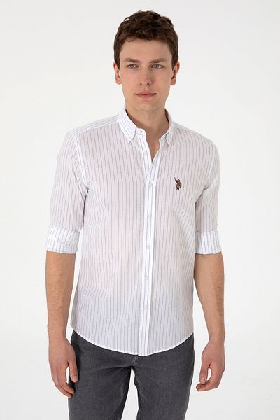 U.S. Polo Assn. Men's White Long Sleeve Shirt 50299577-Vr013