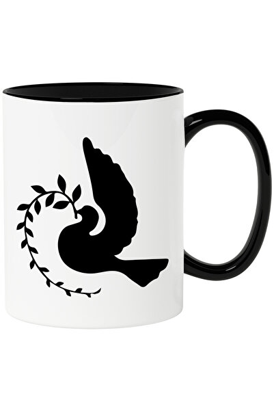 StoryGift Romania Cana cu o porumbita care tine o ramurica cu Maner Negru, Cu...