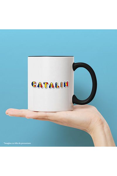 StoryGift Romania Mug With Name Catalin, Romania, Supporter, Romanian Flag, Patriot, 330ml, Sky, With, STG