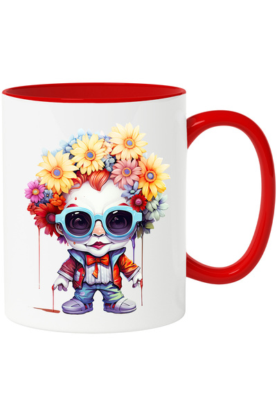 StoryGift Romania Cana cu un baietel clovn serios | ilustratie | joker | oche...