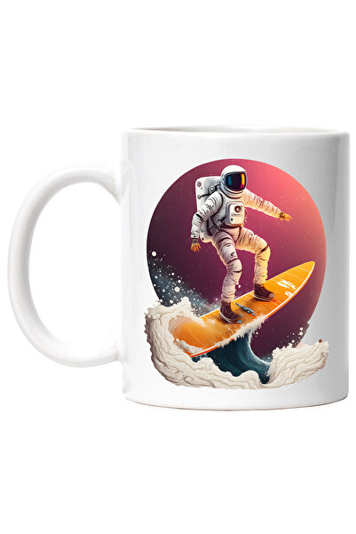 StoryGift Romania Cana cu un astronaut care se da cu o placa de surf | apa | ...