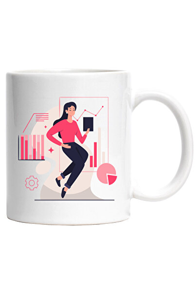 StoryGift Romania Cana Cu Grafice, Laptop, Office, Corporatie, Femeie, Multic...