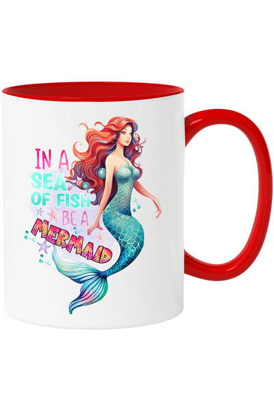 StoryGift Romania Cana cu mica sirena cu mesajul "In a sea of fish, be a merm...