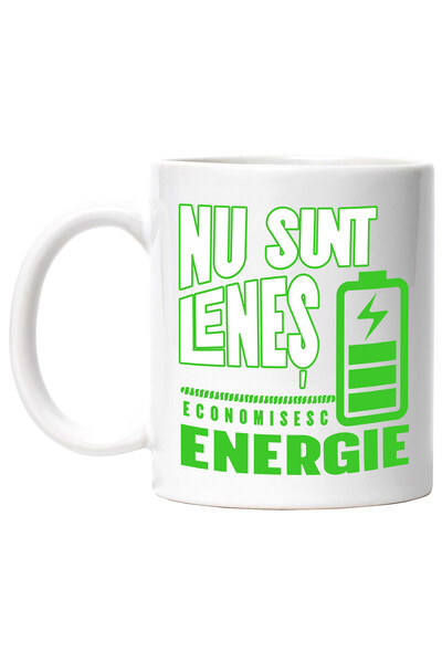 StoryGift Romania Cana cu Baterie Reincarcare Energie Text Nu Sunt Lenes Econ...