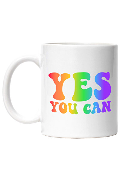 StoryGift Romania Mug with encouraging message in English "Yes, you can" - ye...