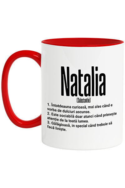 StoryGift Romania Cana Cu Numele Natalia, si Mesaj Amuzant, Curioasa, Sociabi...