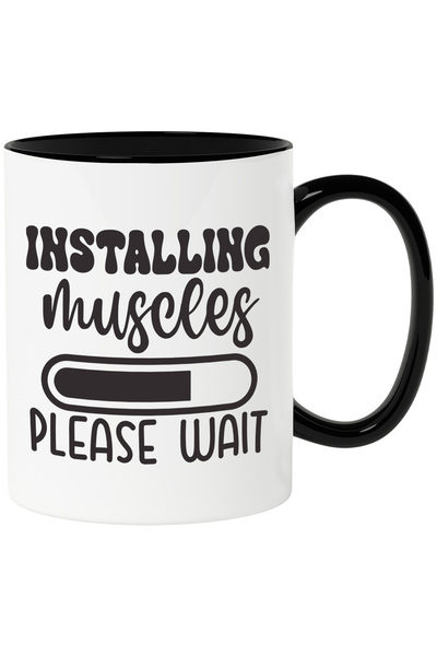 StoryGift Romania Cana cu textul "Installing muscles, please wait" - instalar...