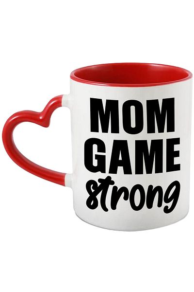 StoryGift Romania Mug for strong mothers who don't give in easily with Red Heart Handle, With Red Heart Handle