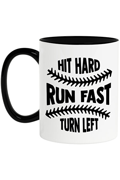 StoryGift Romania Cana cu mesajul in engleza " Hit hard, run fast, turn left"...