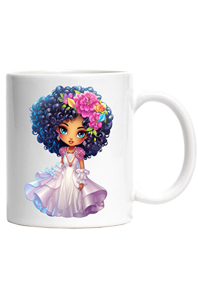 StoryGift Romania Cana cu o fata de culoare in rochie de mireasa | ilustratie...