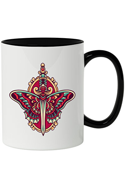 StoryGift Romania Cana Cu Rama, Pumnal Decorativ, Ochi, Aripi, Fluture, Retro...