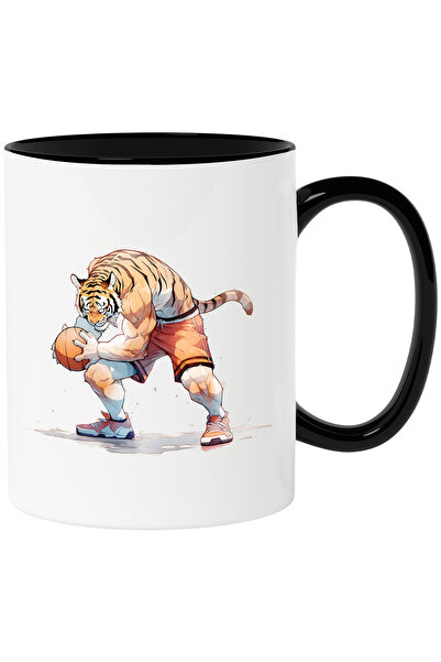 StoryGift Romania Cana cu un tigru care joaca baschet | ilustratie | minge | ...